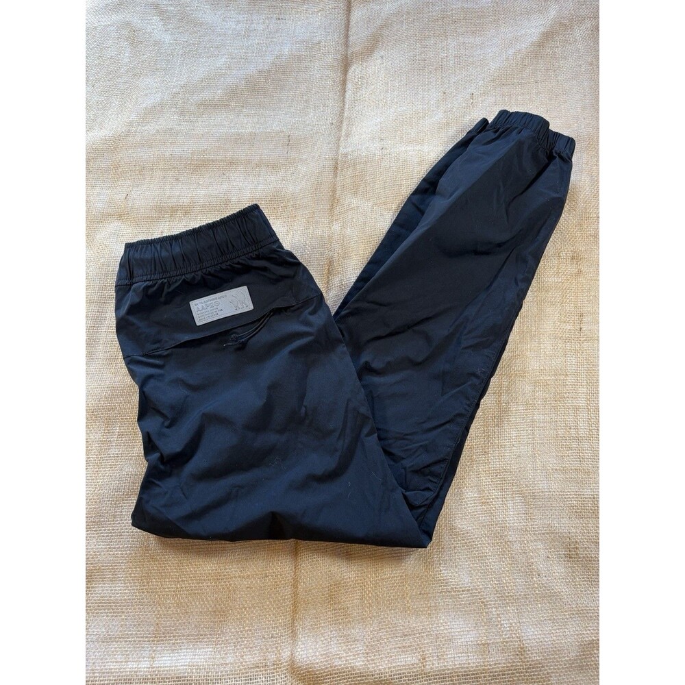 AAPE by A Bathing Ape Black Nylon Joggers Pants Logo Elastic Waist Size Small